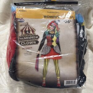 Freak Show Circus Clown Halloween Fantasy Costume Horror Female Adult L 12/14
